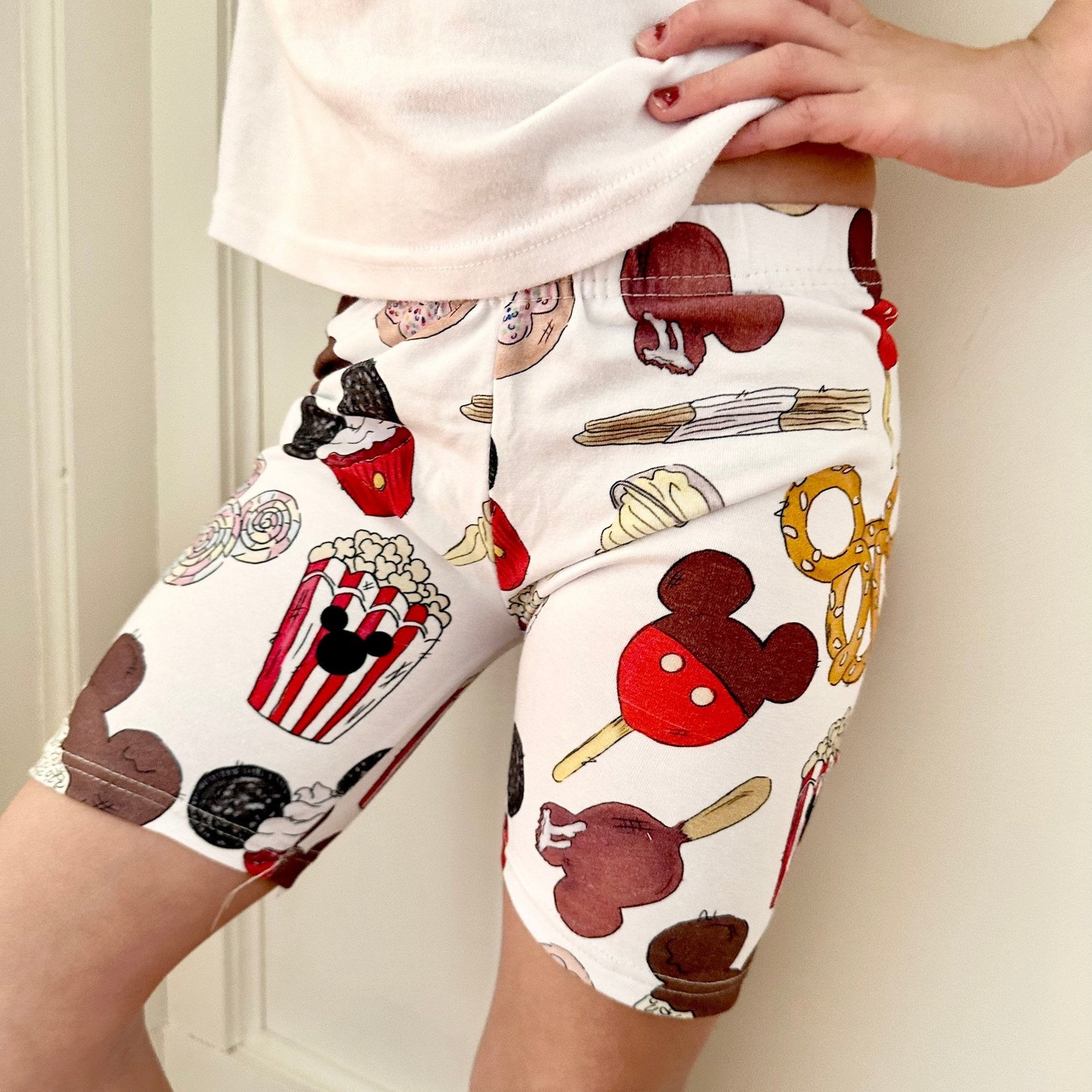 Girls Disney Snacks Bike Shorts, Baby & Kids Disney Shorts, Mickey Snacks Shorts, Girls Disney Shorts, Kids Magic Kingdom Shorts Outfit