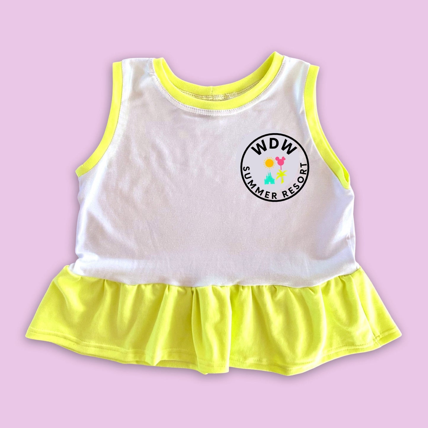 Girls Neon WDW Summer Resort Retro Tank, Disney Vacation Tee for Kids, Disney Summer Camp tee, Girls Disney Shirt, Retro Disney Tank Top