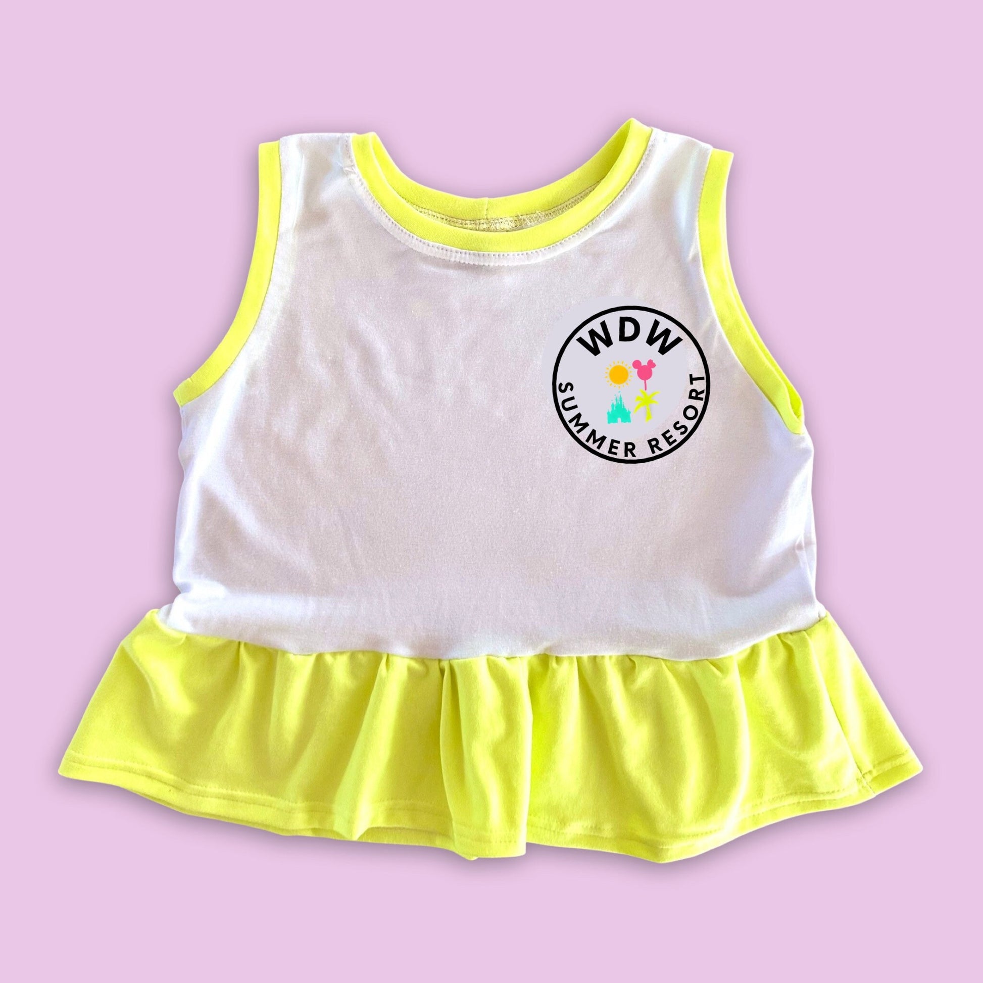 Girls Neon WDW Summer Resort Retro Tank, Disney Vacation Tee for Kids, Disney Summer Camp tee, Girls Disney Shirt, Retro Disney Tank Top