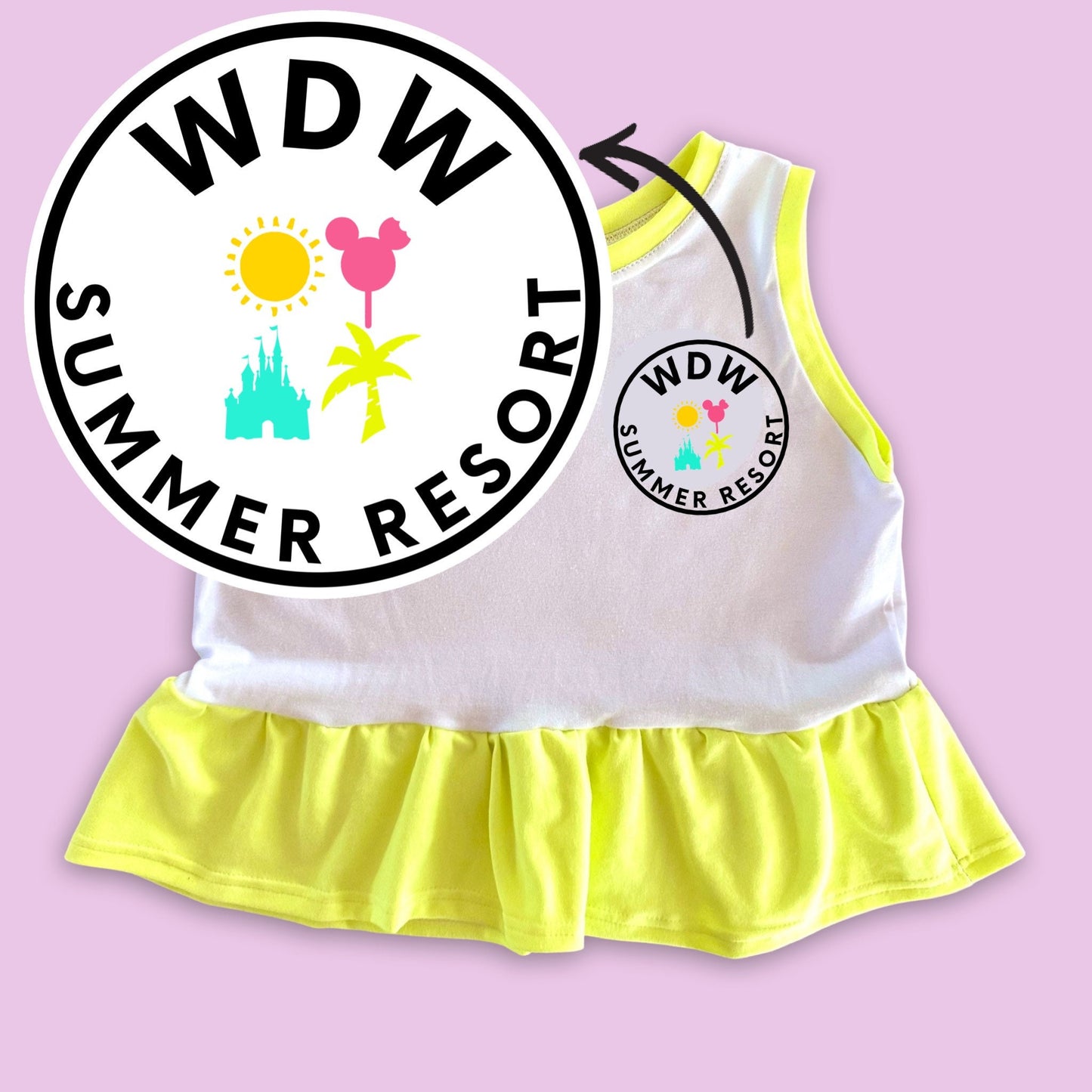 Girls Neon WDW Summer Resort Retro Tank, Disney Vacation Tee for Kids, Disney Summer Camp tee, Girls Disney Shirt, Retro Disney Tank Top