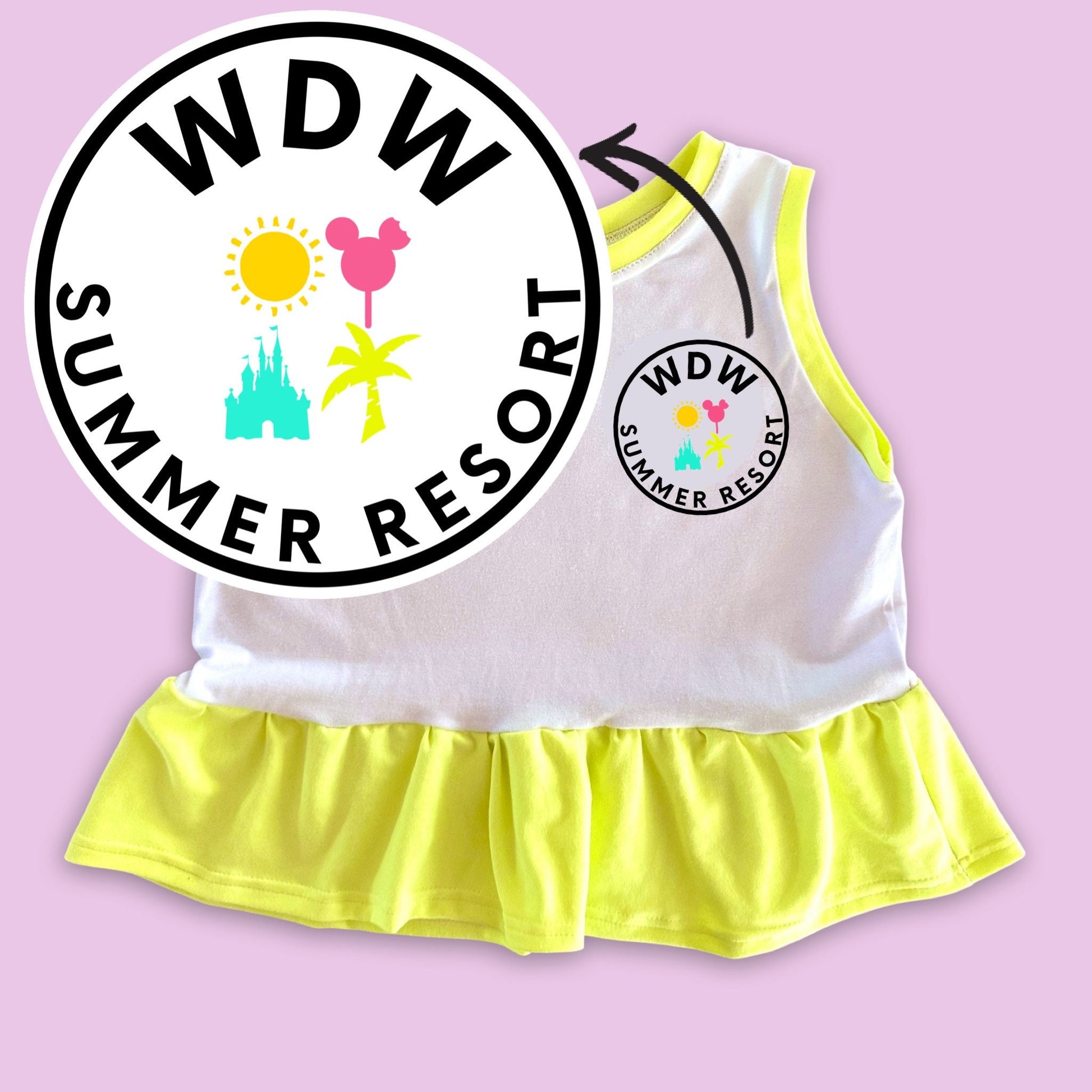 Girls Neon WDW Summer Resort Retro Tank, Disney Vacation Tee for Kids, Disney Summer Camp tee, Girls Disney Shirt, Retro Disney Tank Top
