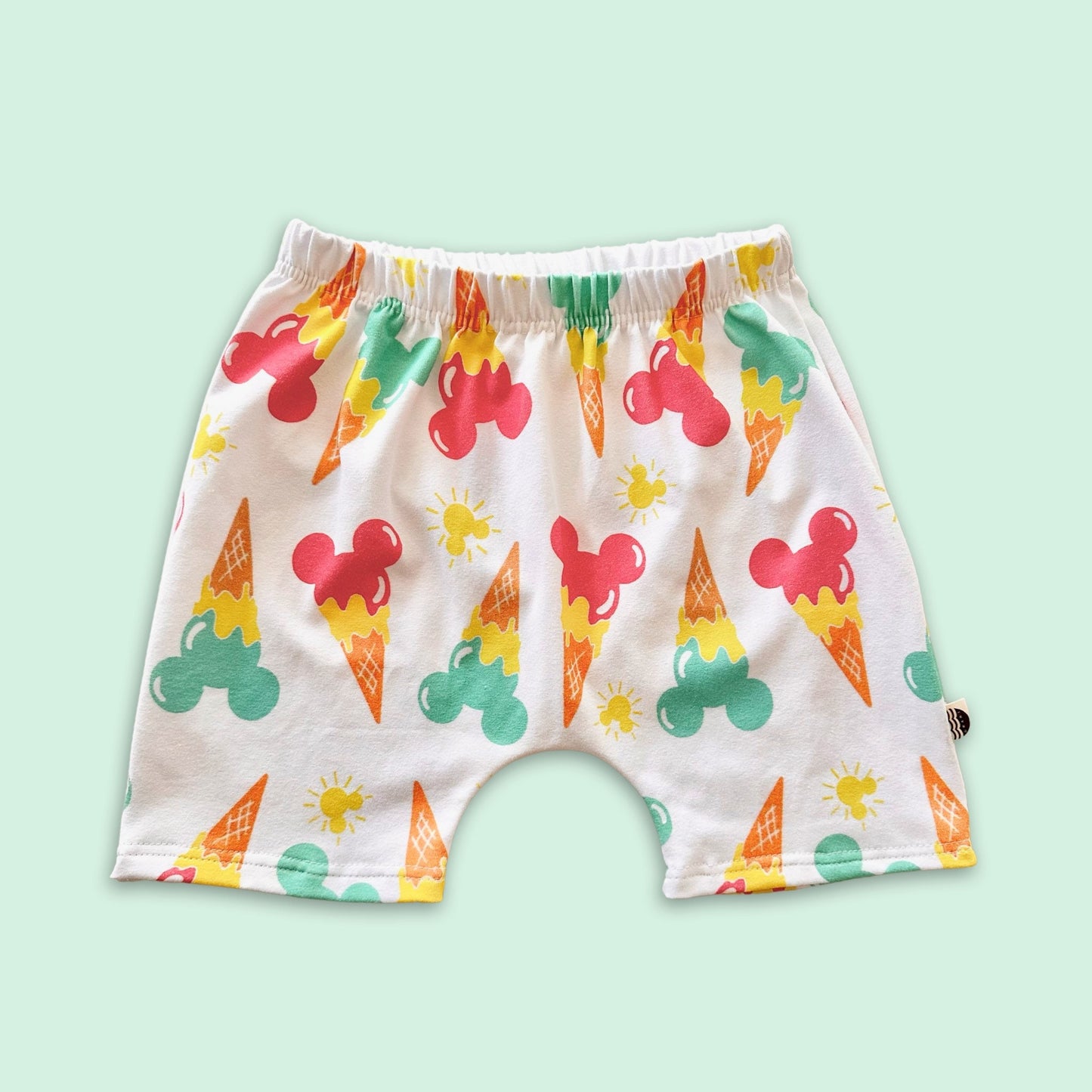 Mickey Ice Cream Shorts / Shorties for Kids, Baby & Toddler, 90’s Disney shorts, Retro Mickey Shorts, Boys Mickey Shorts, Neon Mickey
