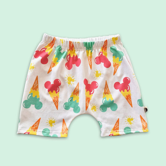 Mickey Ice Cream Shorts / Shorties for Kids, Baby & Toddler, 90’s Disney shorts, Retro Mickey Shorts, Boys Mickey Shorts, Neon Mickey