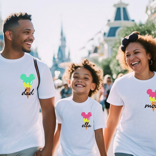 Custom Disney Family Tee, Ice Cream Mickey Tee, Magic Kingdom Family Tees, Custom Adult Disney T, Disney Vacation T, Family Trip Tee