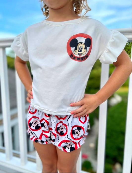Girls Mickey Mouse Club Ruffle Shorts /Shorties for Kids, Baby & Kids , Disney shorts, Mickey Shorts, Girls Disney Shorts, Minnie Mickey Set