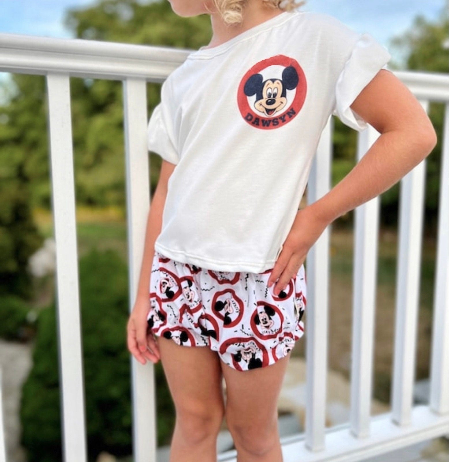 Girls Custom Mickey Mouse Club Set Ruffle Shorts, Disney Set, Disney Vacation Tee, Kids Mickey t-shirt, Girls Disney Outfit, Mickey Outfit