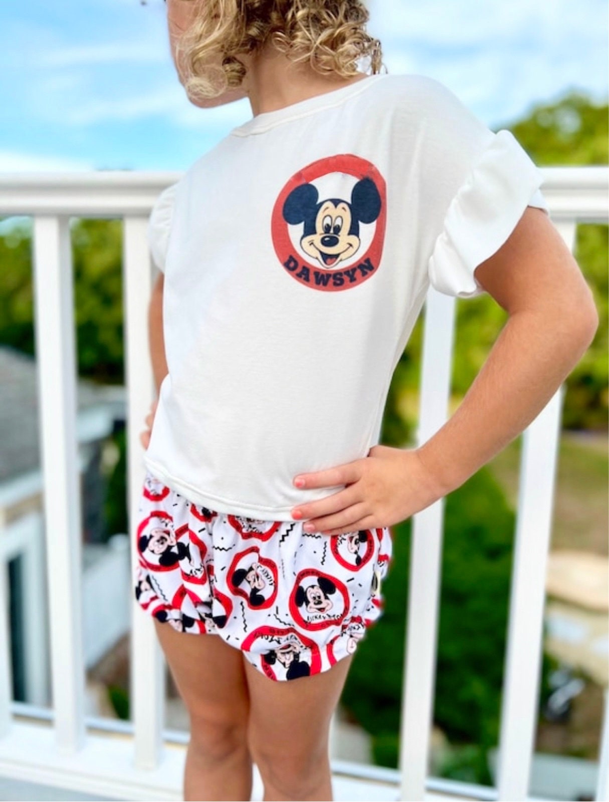 Girls Custom Mickey Mouse Club Set Ruffle Shorts, Disney Set, Disney Vacation Tee, Kids Mickey t-shirt, Girls Disney Outfit, Mickey Outfit