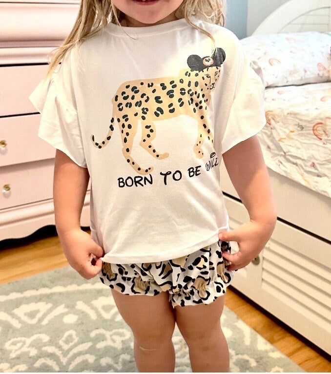 Girls Animal Kingdom Set,Girls Disney Set Shorts Tee,Disney Vacation Tee kids & baby Born to Be Wild Cheetah Tee, Girls Disney Outfit