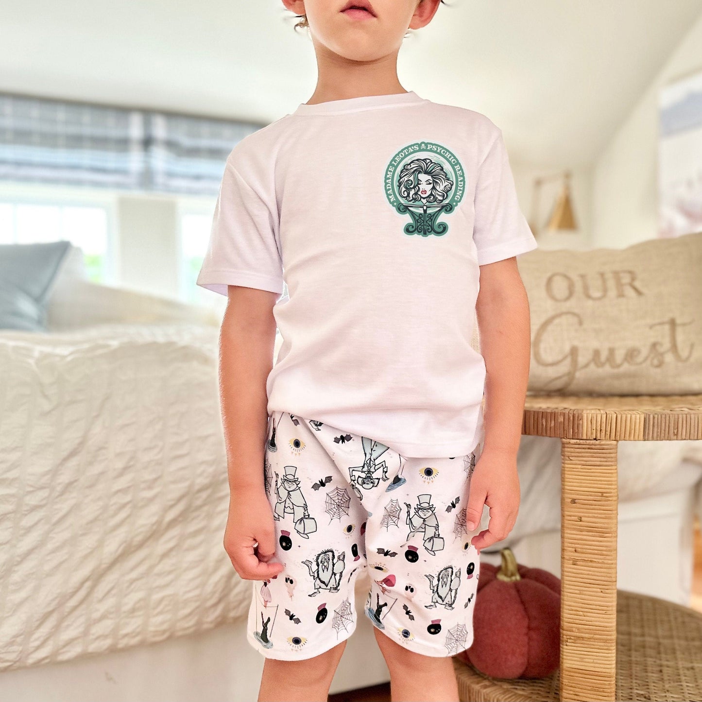 Kids Halloween Haunted Mansion Crew Shorts, Kids, Baby & Kids Disney Shorts, Mickey Shorts, Boys Disney Shorts, Kids Halloween Mickey Shorts