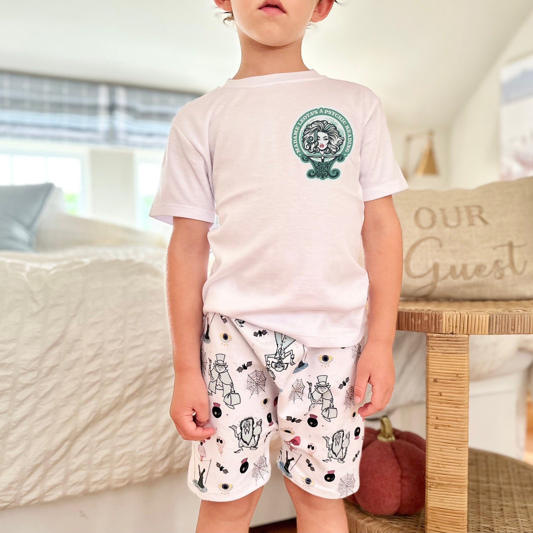 Kids Halloween Haunted Mansion Crew Shorts, Kids, Baby & Kids Disney Shorts, Mickey Shorts, Boys Disney Shorts, Kids Halloween Mickey Shorts