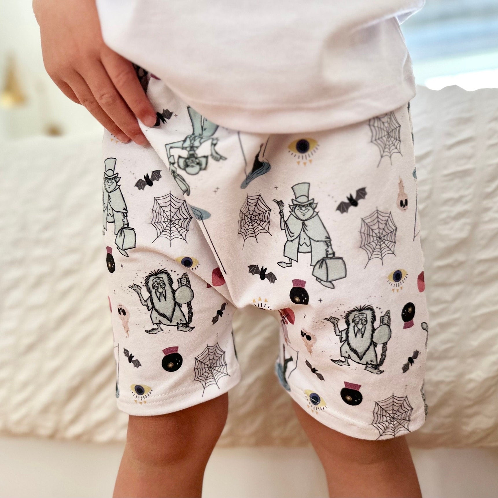 Kids Halloween Haunted Mansion Crew Shorts, Kids, Baby & Kids Disney Shorts, Mickey Shorts, Boys Disney Shorts, Kids Halloween Mickey Shorts