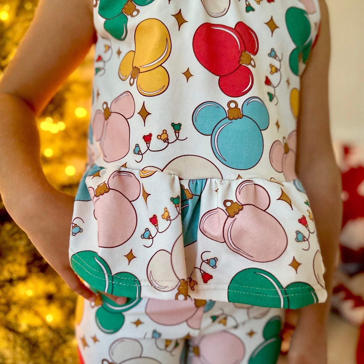 Girls Christmas Mickey Tank Set, Christmas Mickey Outfit, Disney Vacation Set for Kids, Disney Trip T-shirt, Girls Christmas Disney Shirt