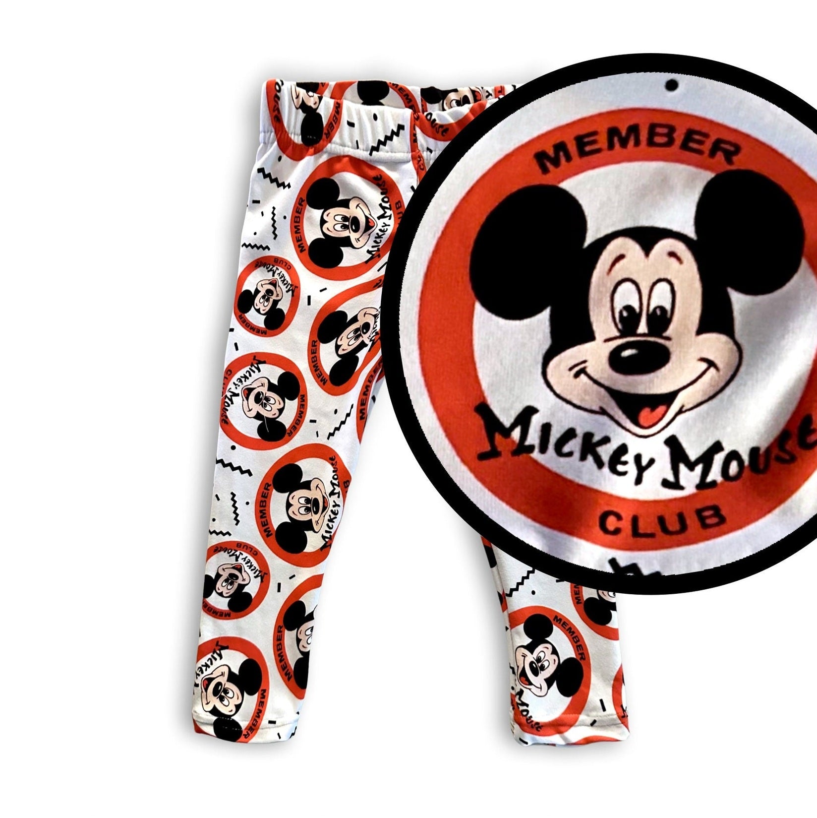 Mickey Mouse Club Leggings for Kids, Baby Toddler Kids , Disney pants, Mickey Mouse Pants, Disney Leggings, Girls Mickey Pants, Mickey Pants