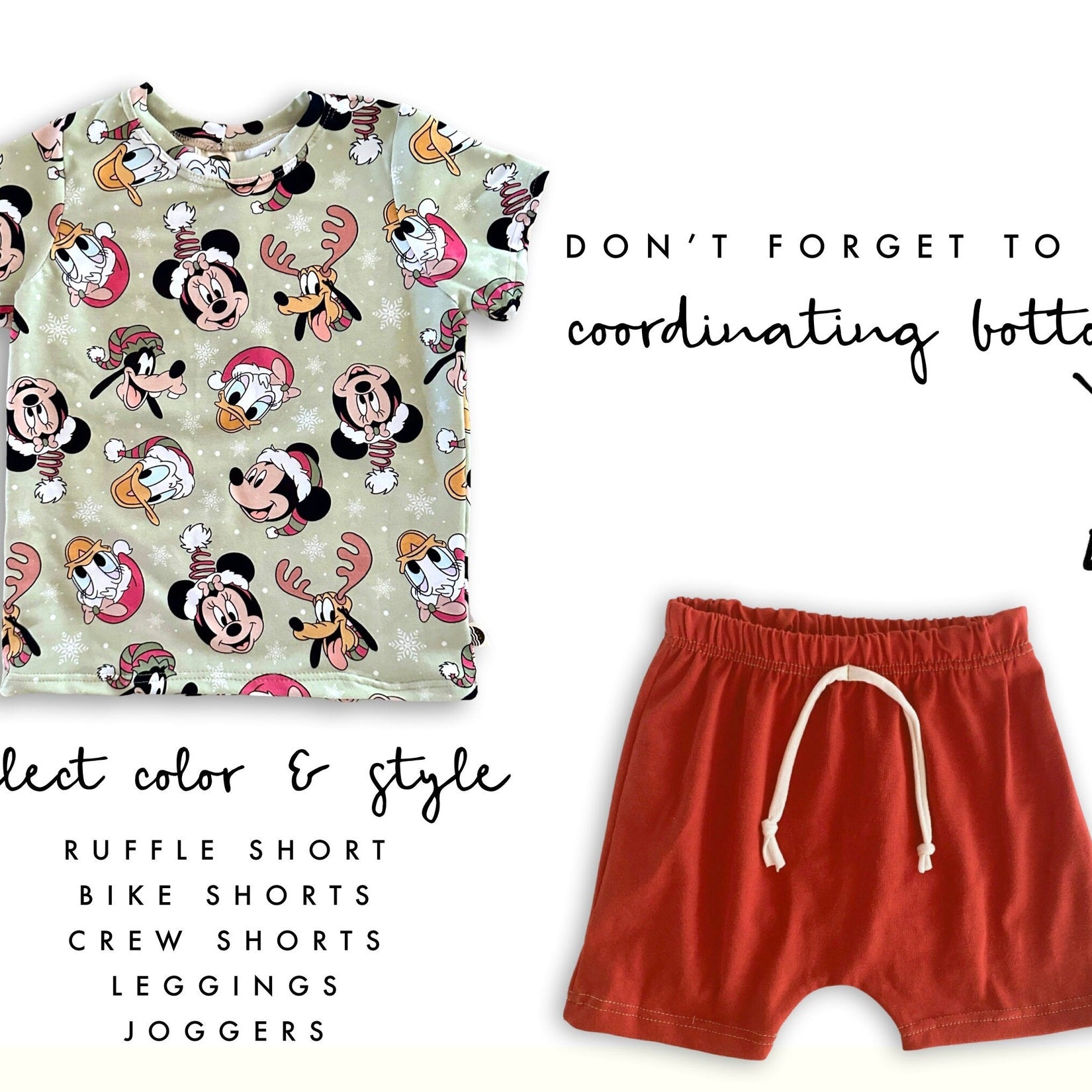 Kids Christmas Disney T-shirt Shorts Set, Christmas Fab Five T-shirt, Kids Disney Christmas Outfit, Disney Vacation Tee for kids & baby