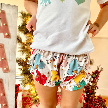 Girls Christmas Mickey Ruffle Shorts, Kids, Girls Christmas Disney shorts, Girls Disney Shorts, Christmas Disney Ruffle Shorts