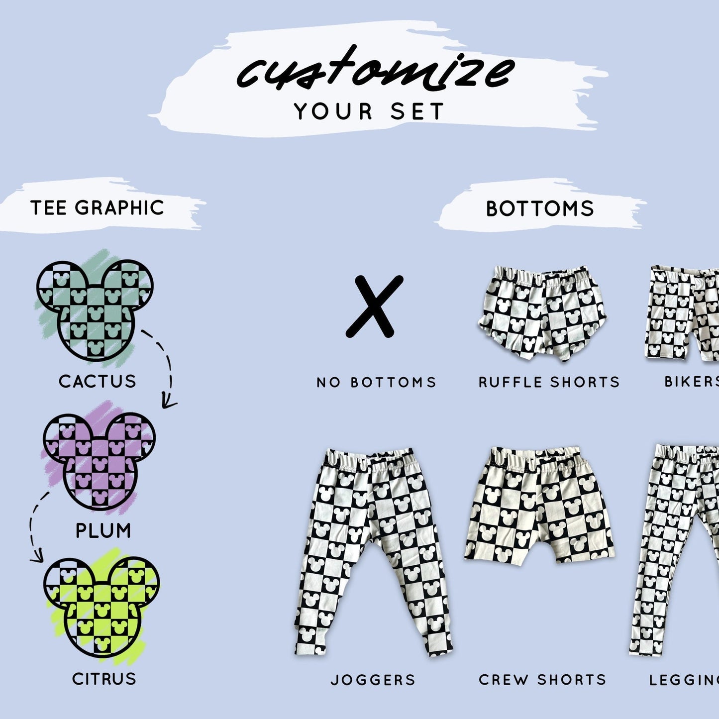 Monochrome Mickey Checkered Kids Tee, Disney Set, Disney Vacation Tee for kids, toddler & baby Disney Outfit, Boys Disney Set Outfit