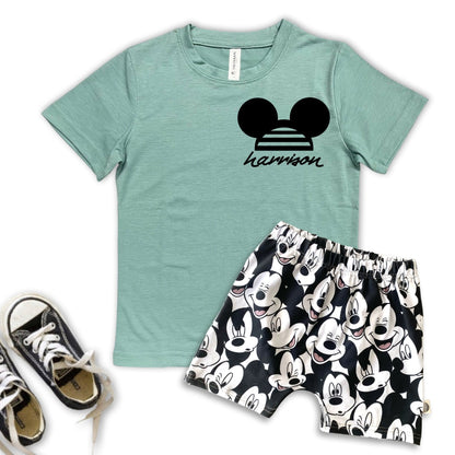 Custom Mickey Name Tee , Disney Set, Disney Vacation Tee kids, baby Disney Outfit, Kids Mickey t-shirt,Boys Disney Set Outfit,Mickey Friends