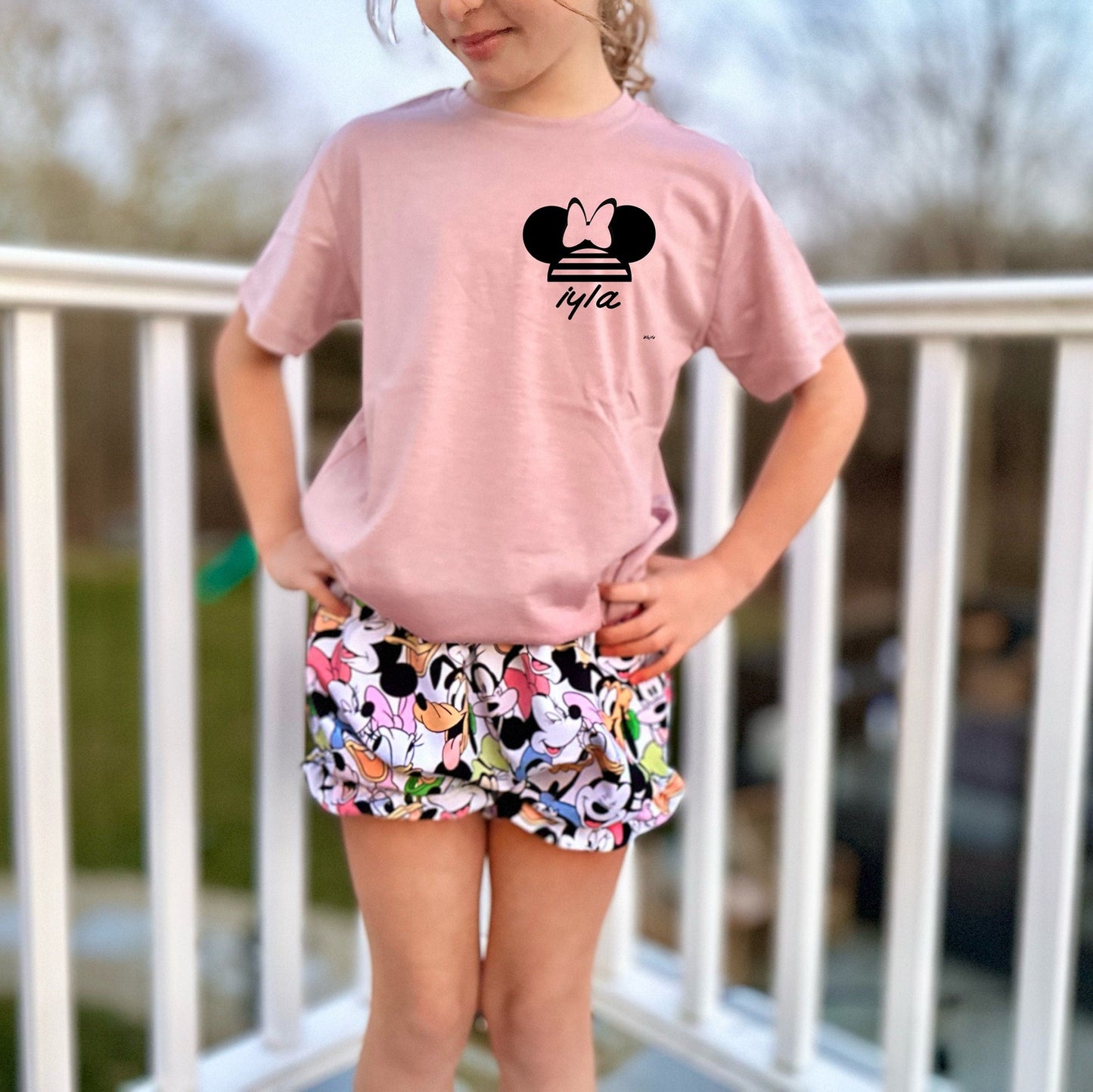 Custom Minnie Name T-shirt ,Girls Disney Set Shorts Tee,Disney Vacation Tee kids & baby Disney Outfit,Kids Mickey tshirt,Girls Disney Outfit