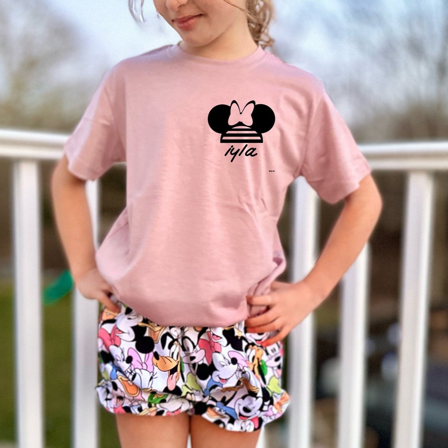 Custom Minnie Name T-shirt ,Girls Disney Set Shorts Tee,Disney Vacation Tee kids & baby Disney Outfit,Kids Mickey tshirt,Girls Disney Outfit