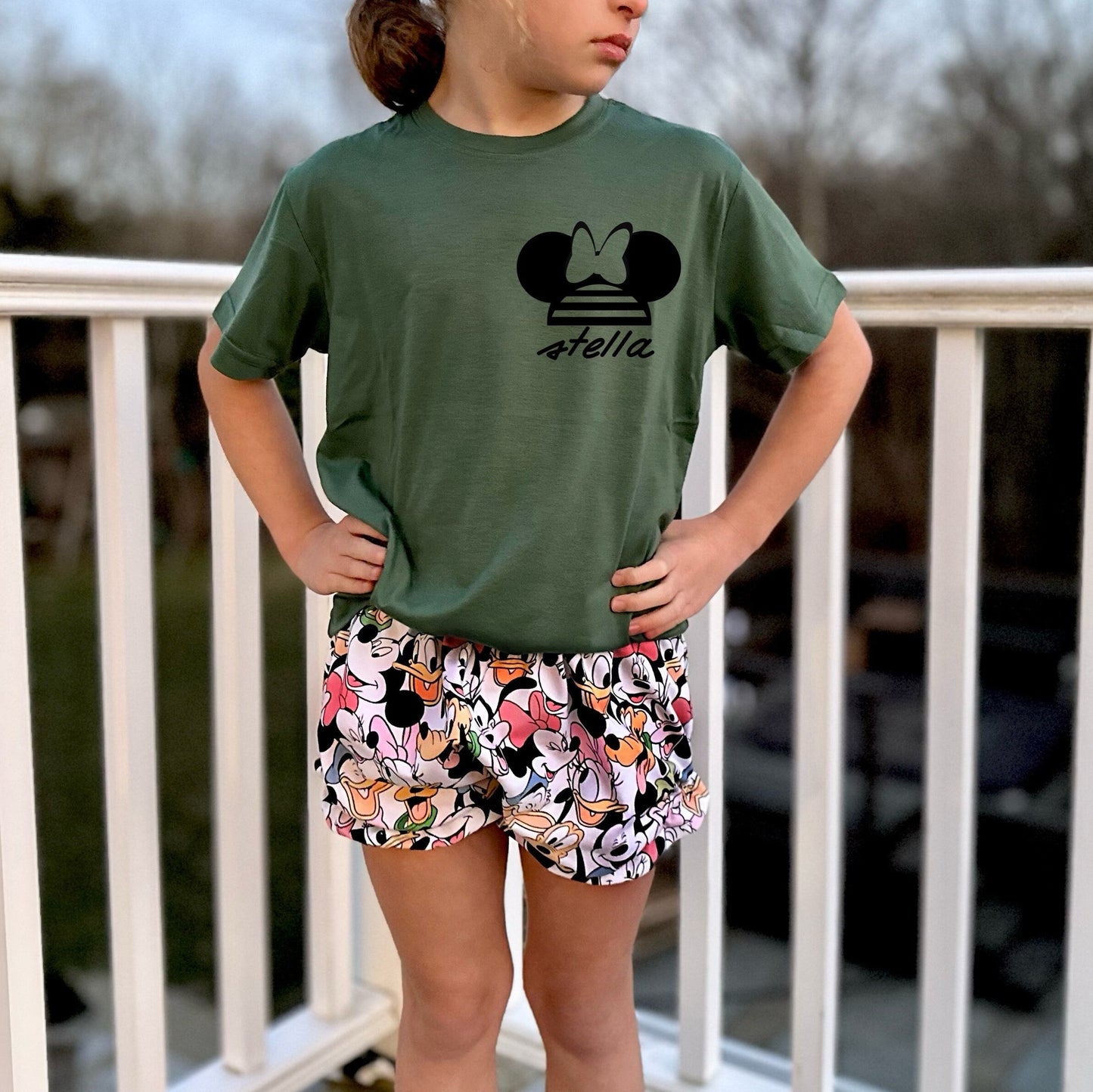 Custom Minnie Name T-shirt ,Girls Disney Set Shorts Tee,Disney Vacation Tee kids & baby Disney Outfit,Kids Mickey tshirt,Girls Disney Outfit
