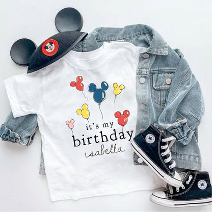 Disney Birthday t shirt, Mickey Family Tee, Kids Adult Birthday Balloon Disney Tee, Adult Disney Tee , Disney Vacation Family Trip Tees