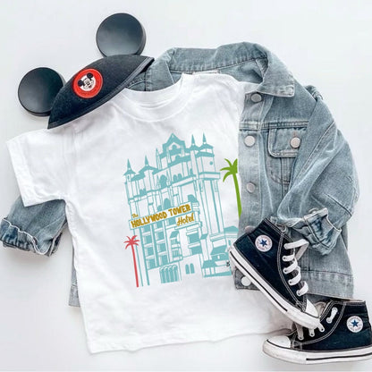 Tower of Terror Girls Ruffle Tee, Hollywood Studios Tee, Disney Vacation Tee kids Disney Outfit, Girls Disney Outfit, Girls Disney Tee