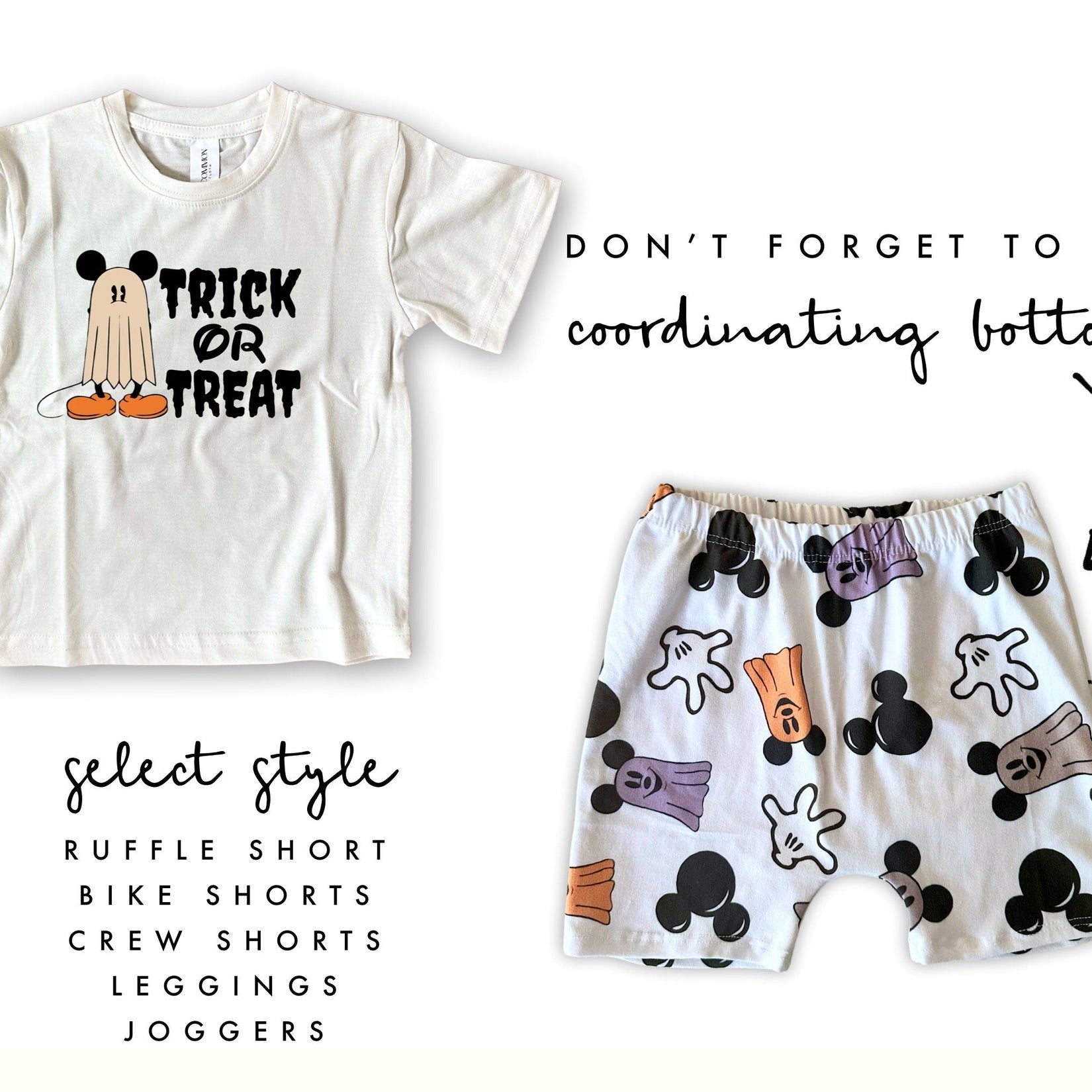 Disney Halloween Outfit , Trick or Trest Mickey Shirt Shorts,Disney Halloween Shirt, Disney Vacation Outfit, Magic Kingdom Outfit