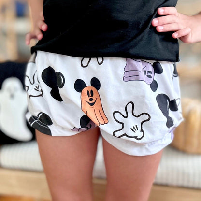 Girls Halloween Disney Ruffle Shorts / Mickey Ghost Short for Kids & Baby, Disney shorts, Magic Kingdom Outfit, Girls Disney Shorts