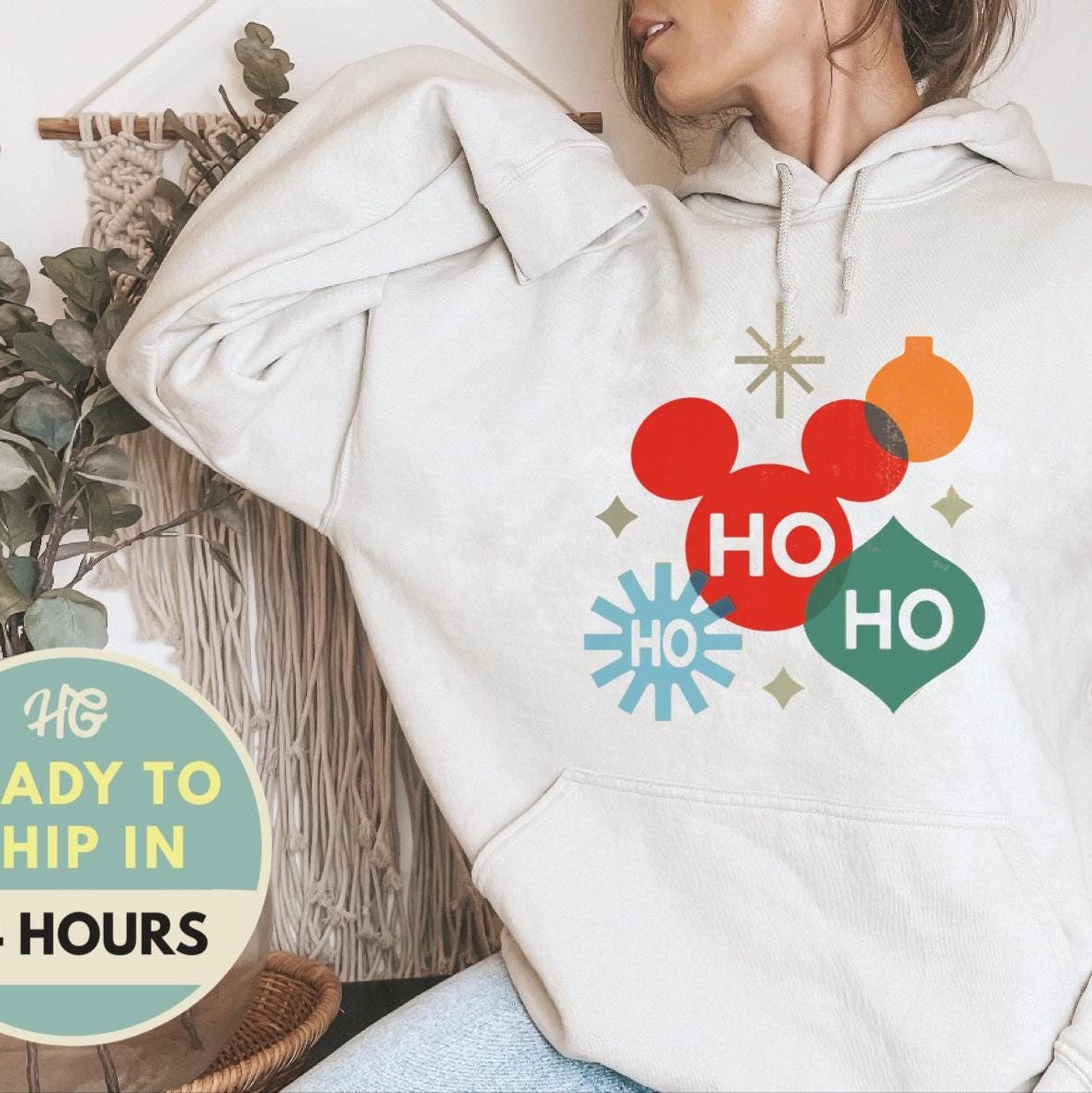 Family Disney Ho Ho Ho Hoodie, Disney Christmas Hoodie, Mommy Me Disney Sweatshirt, Unisex family Disney sweatshirts