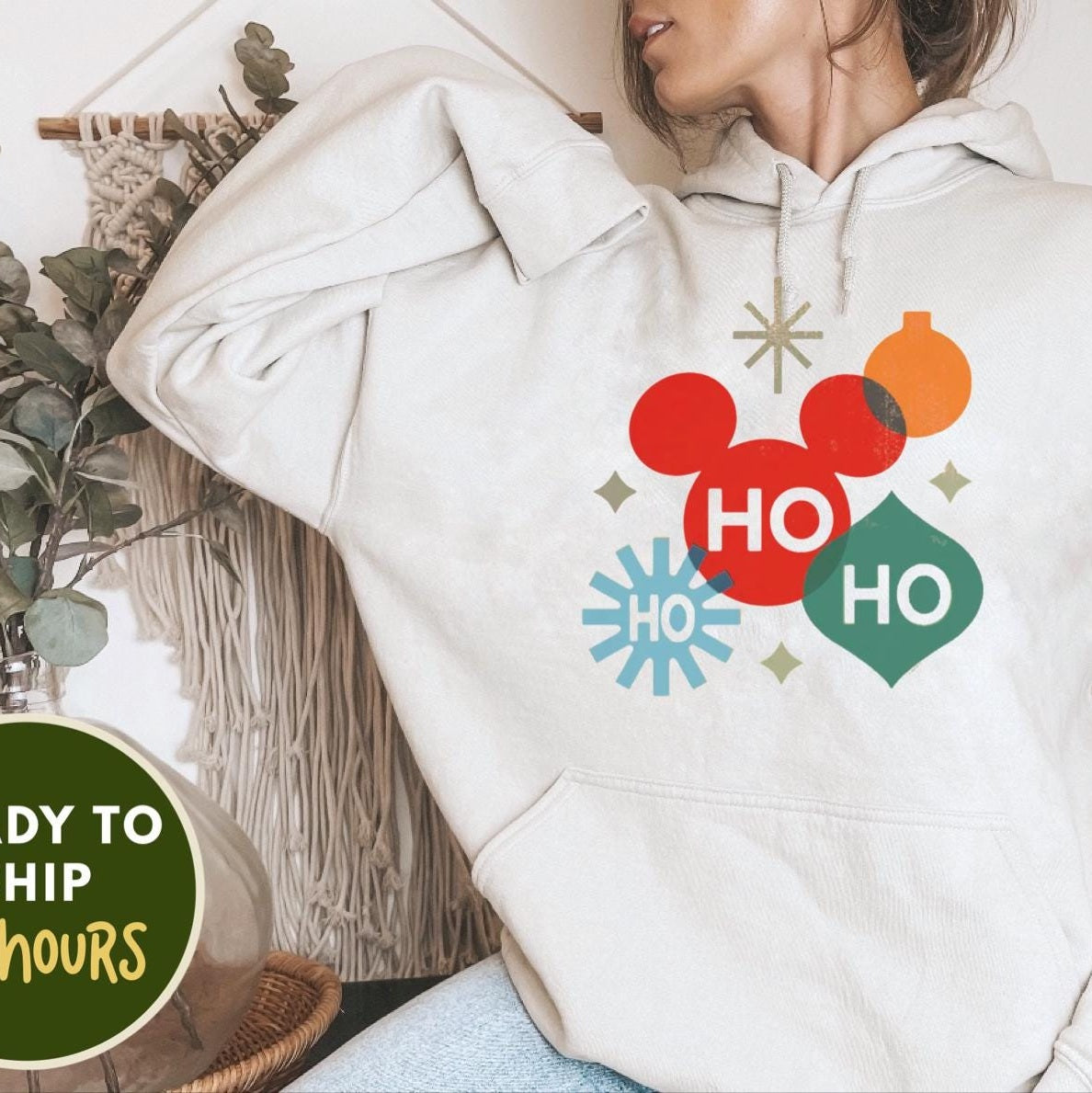 Family Disney Ho Ho Ho Hoodie, Disney Christmas Hoodie, Mommy Me Disney Sweatshirt, Unisex family Disney sweatshirts