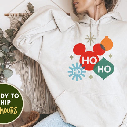 Family Disney Ho Ho Ho Hoodie, Disney Christmas Hoodie, Mommy Me Disney Sweatshirt, Unisex family Disney sweatshirts