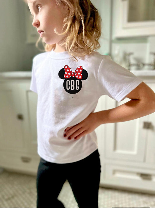 Minnie Mouse Kids Tee , Disney Set, Disney Vacation Tee for kids, toddler & baby Disney Outfit, Kids Minnie t-shirt, Girls Disney Set Outfit