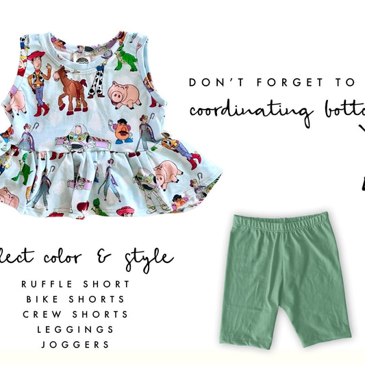 Girls Toy Story Peplum Tank, Kids Baby Toy Story Tee, Disney Vacation Tee for Kids, Girls Hollywood Studios Outfit