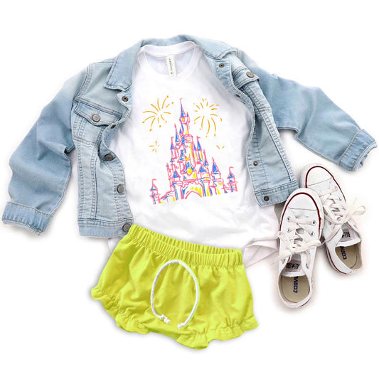 Sketch Castle Magic Kingdom Tee Set, Magic Kingdom Outfit , Disney Set, Kids Disney Vacation Outfit, Disneyworld Outfit, Girls Disney Outfit