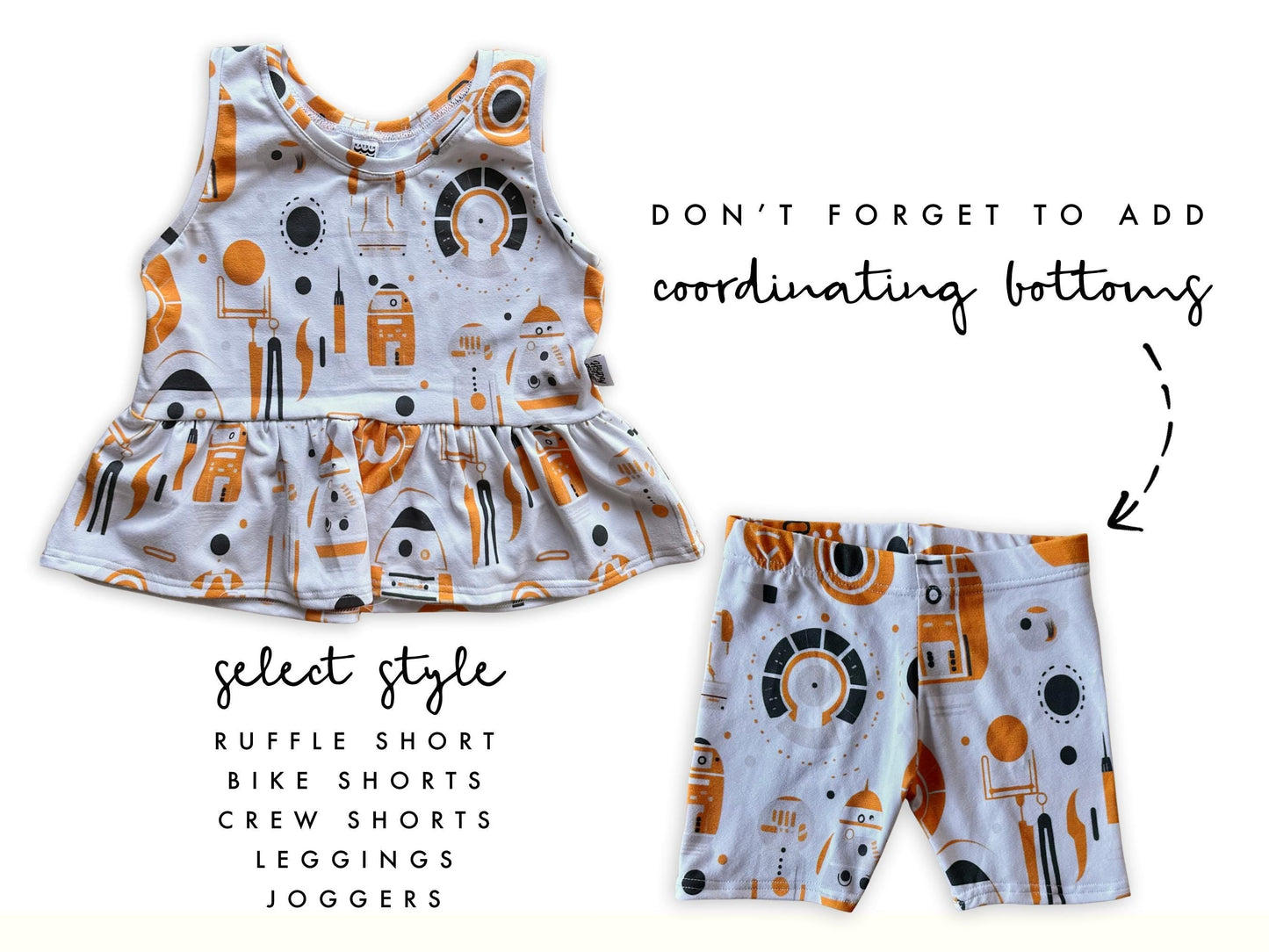 Girls BB8 Space Tank Set, Girls Hollywood Studios Outfit, Girls Disney Vacation Outfit, Disney Trip T-shirt, Girls Starwars Shirt