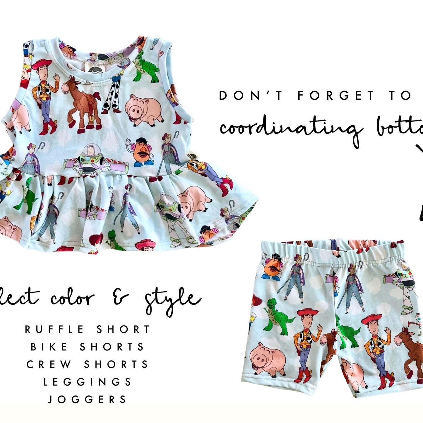 Girls Toy Story Peplum Tank, Kids Baby Toy Story Tee, Disney Vacation Tee for Kids, Girls Hollywood Studios Outfit