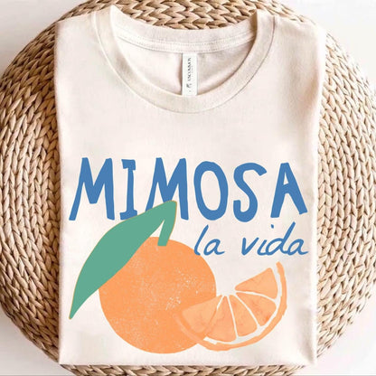 Mimosa La Vida t-shirt, Women’s Vacation T-Shirt, Vintage French Tshirt, Italian Tshirt, Mom life, Bridesmaid Gifts, Bachelorette party tees