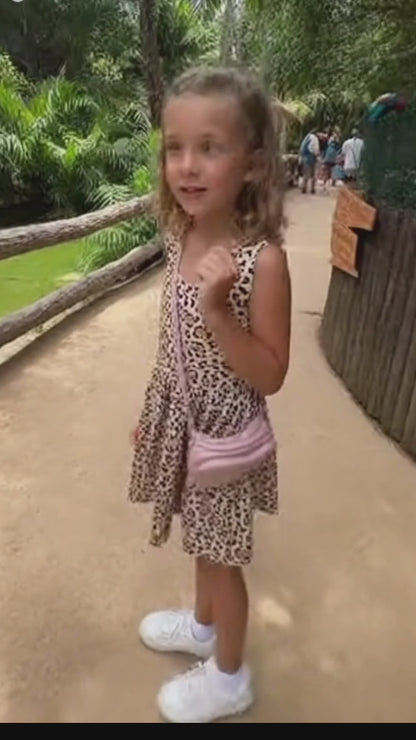 Girls Handcrafted park-style Cheetah Safari Twirl Dress