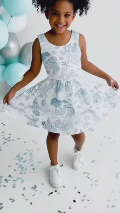 Kids Handcrafted Princess Toile Twirl Dress